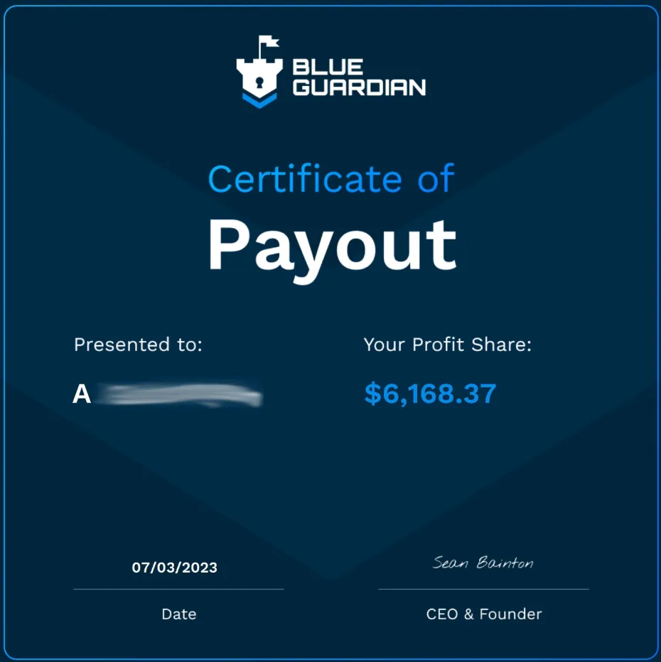 Blue Guardian 4 Blue Guardian Payment proof