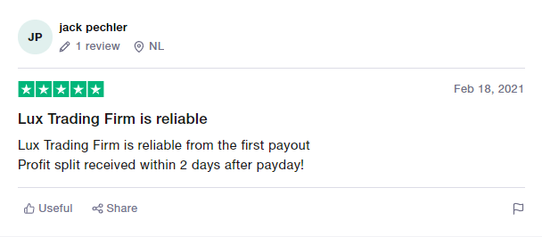 Lux Trading Firm Payment proof