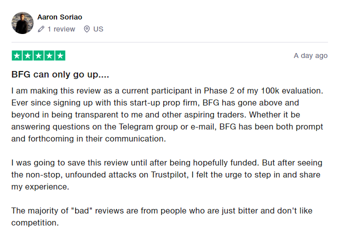 Blue Guardian Traders’ Comments about Blue Guardian