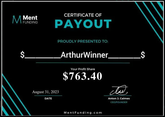 Ment Funding Payment proof 