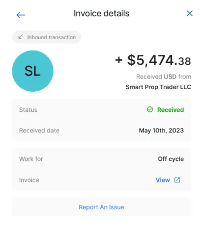 Smart Prop Trader Payment proof 