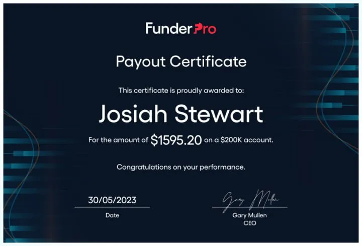 FunderPro Payment proof 