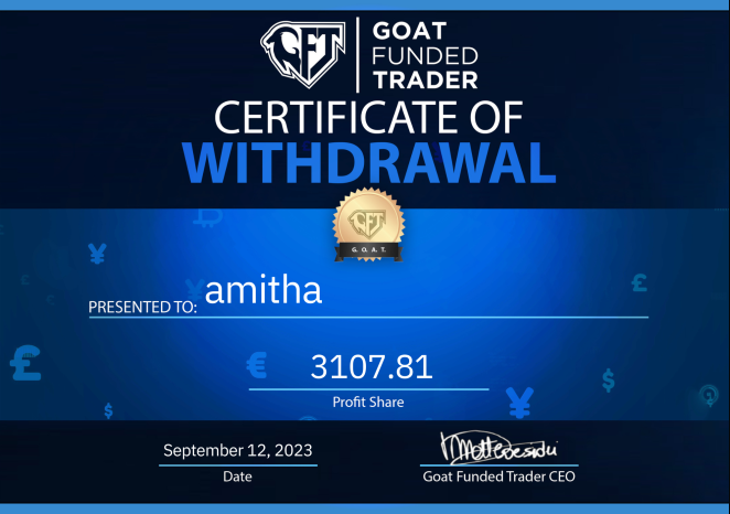 Goat Funded Trader Payment proof 