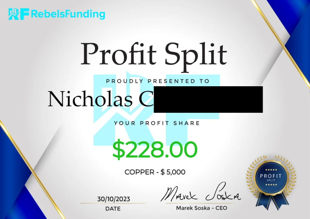 RebelsFunding Payment Proof and Profit Split: 