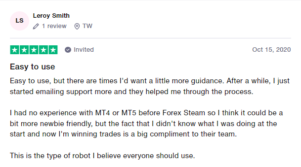 Robot Review: Forex Steam
