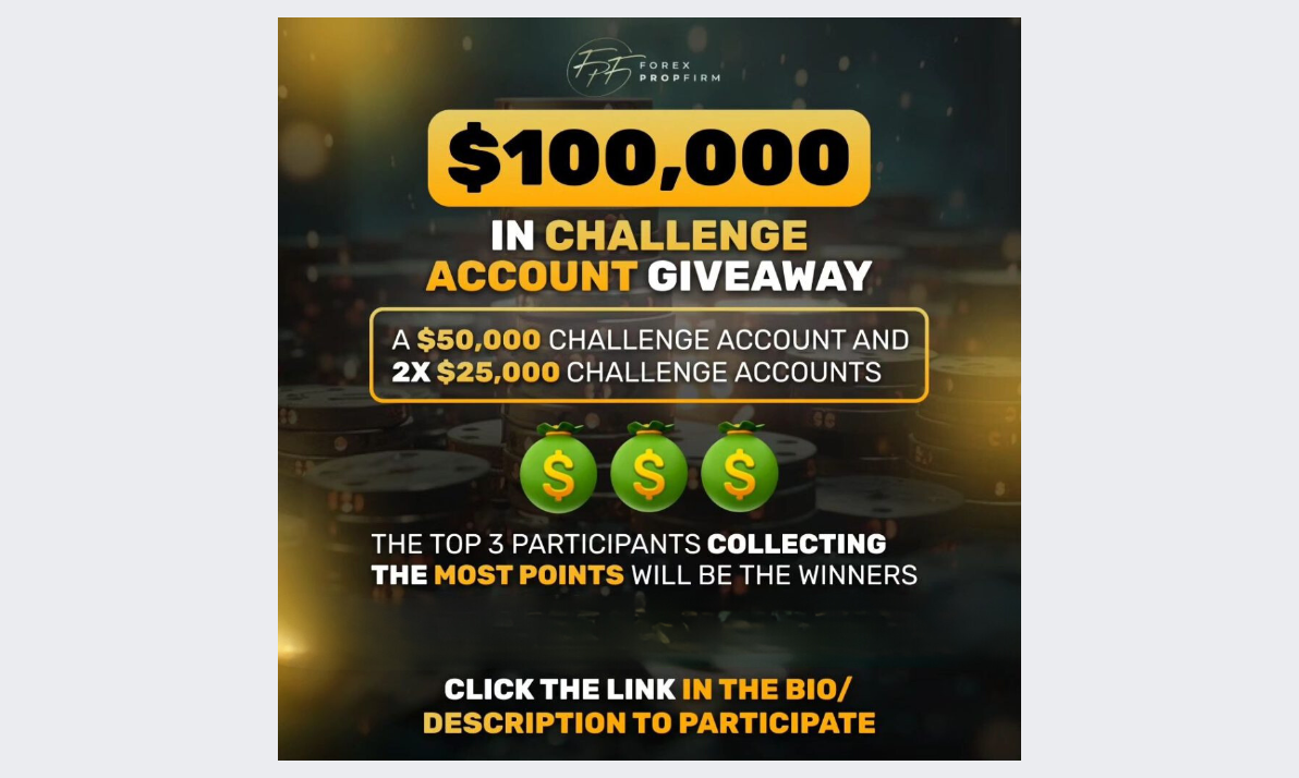 Forex Prop Firm Launches $100,000 Challenge Account Giveaway 1 Forex Prop Firm Giveaway – Three Lucky Winners?