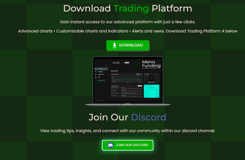 Platform & Trading Conditions at Mena Funding